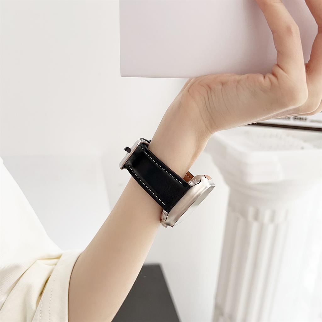 Watch Band For Apple Watch Series 10 9 8 7 SE 6 5 4 3 2 1 42mm 41mm 40mm 38mm Crazy Horse Texture Leather Wrist Strap