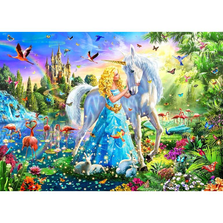 Puzzles for Kids Ages 8-10 6-8 - Princess & Unicorn Floor Puzzle- 200 Piece Jigsaw Puzzles for Kids Ages 10-12 Year Old and Adults.Colorful Children