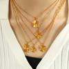 Instagram style design non-fading women's summer necklace split flower heart round titanium steel heart pendant