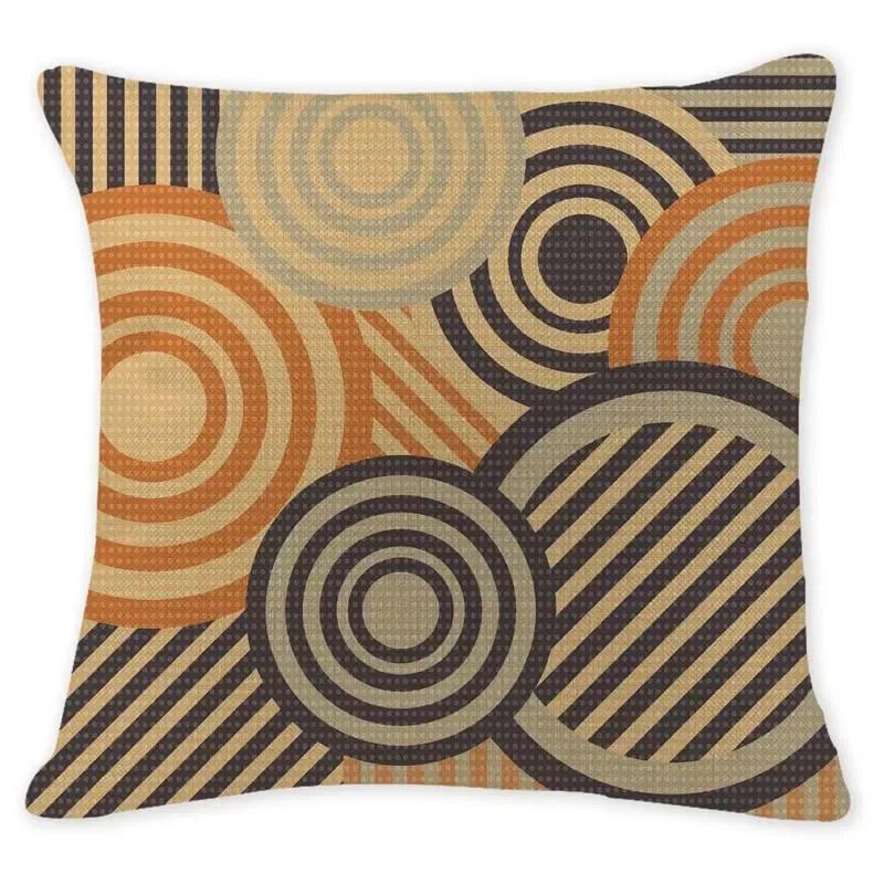 

Retro Ethnic Geometry Decorative Cushion Cover Cotton Linen Textile Printed Throw Pillowcase for Car Sofa Bed Home Decor 45X45CM 16x16Inch