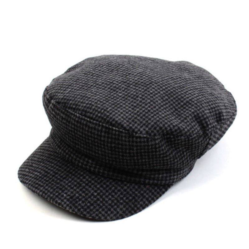 Universal chemistry Small Check Wool Gray Marine Cap wool marine Cap