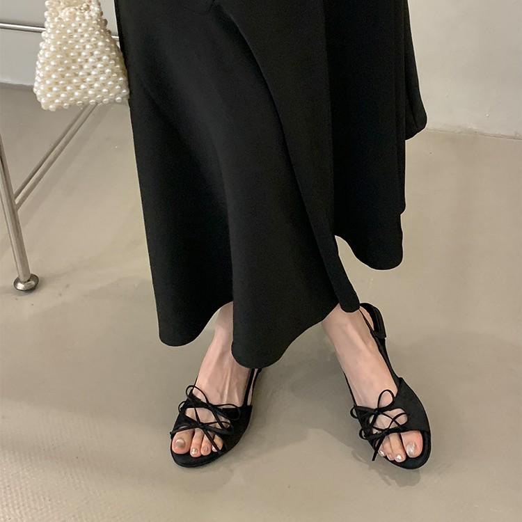 Niche French Flat Bow Sandals: 2025 Summer Fairy Shoes with Round Toe