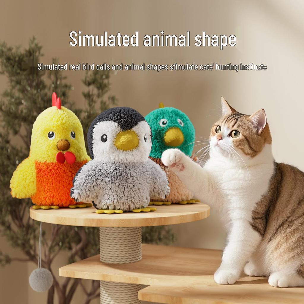 Elektrická hračka pro kočky se zvukem ptáků - Samozábavná dráždicí tyčka