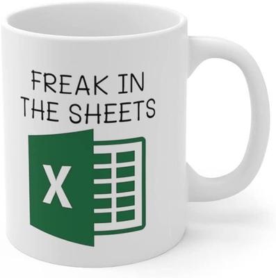Freak In The Sheets Excel Ceramic Coffee Mark Mug Spreadsheet