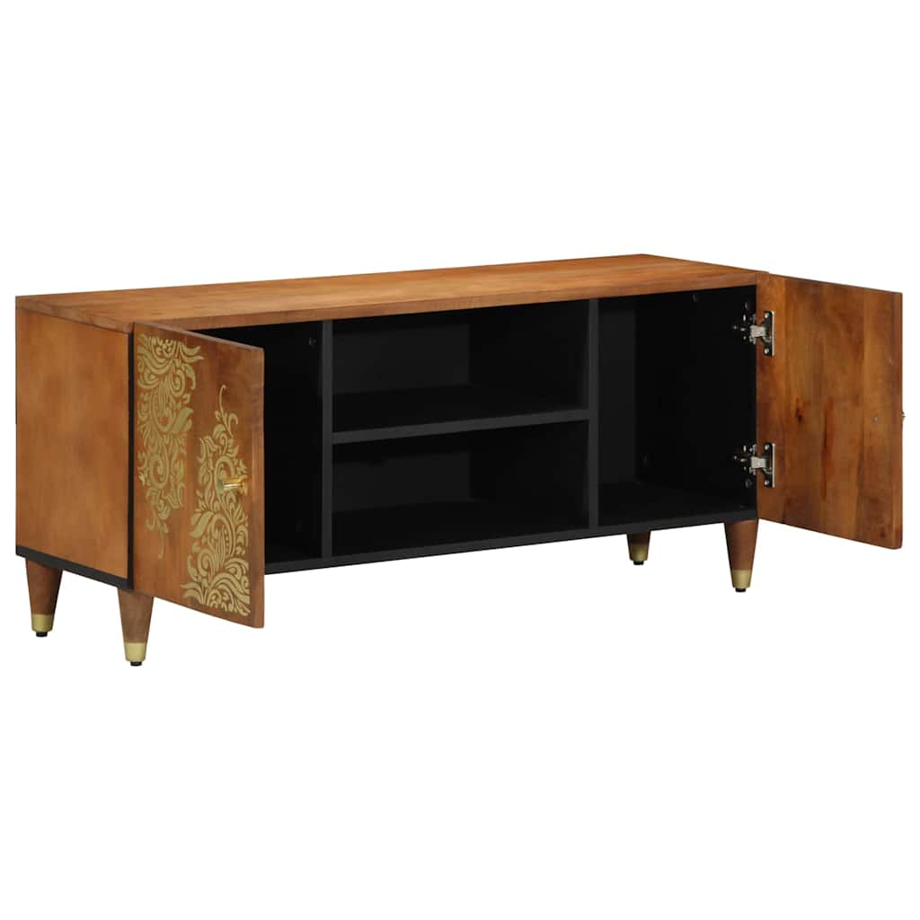TV Cabinet with Door Honey Brown 105 x 33 x 46 cm Solid Mango Wood