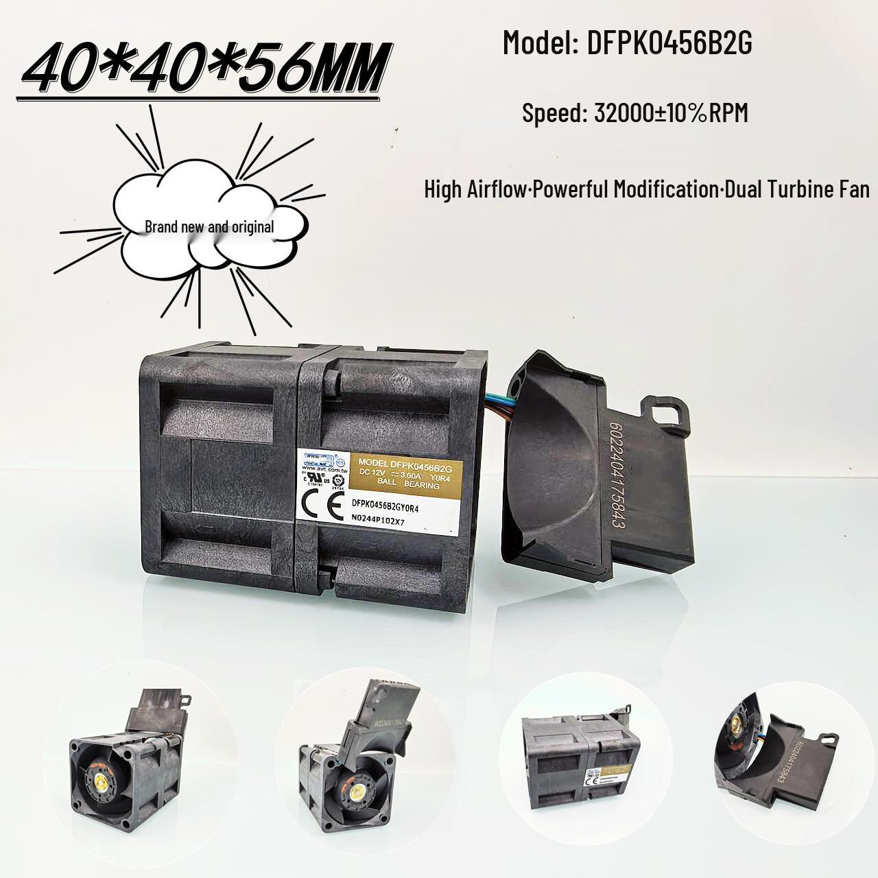 Совершенно новый DFPK0456B2G 12V 3.60A 4см 4056 Серверный PWM Высокопроизводительный Охлаждающий Вентилятор
