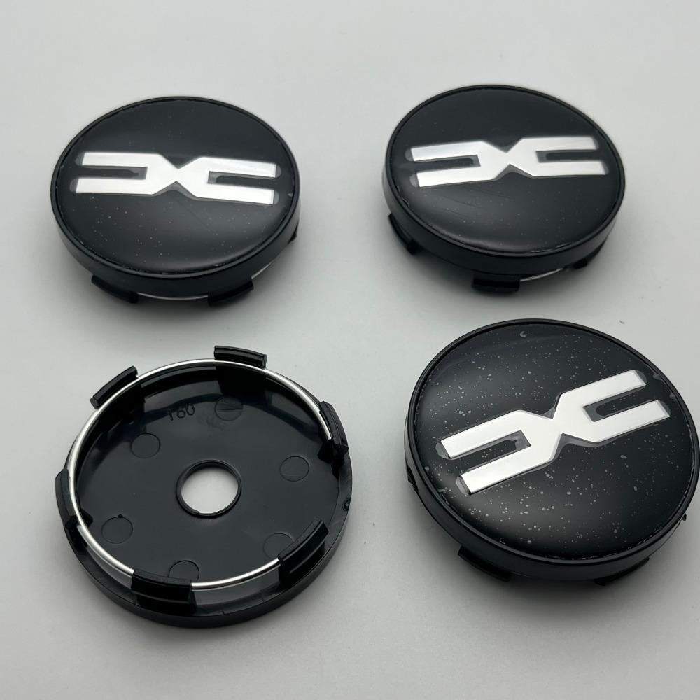 

4pcs ABS 3D 60mm Car Emblem Wheel Center Caps Badge Hubcaps Cover Sticker Decal Styling Auto Accessories for DACIA Spring Duster Black Silver Dacia