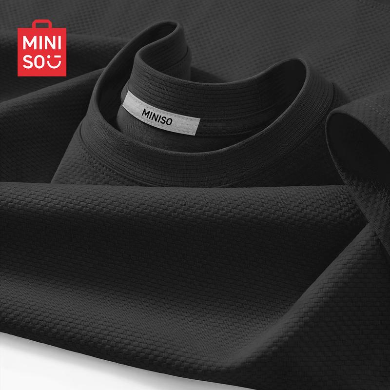 MINISO Men s Quick-Dry Cool Round Neck Short Sleeve T-Shirt 4XL