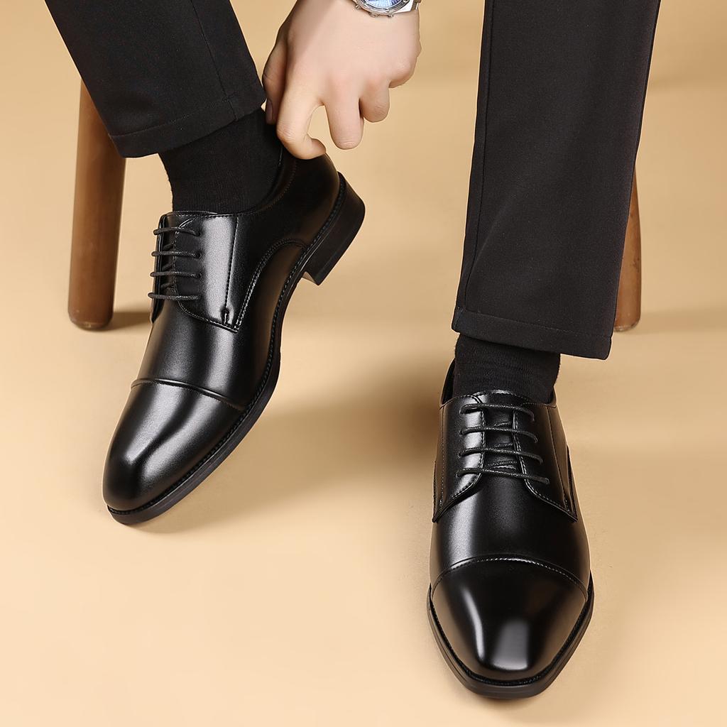 New Men's Formal Black Leather Shoes Fashion Casual Formal Shoes Classic Formal Leather Casual Shoes Zapatos De Vestir Hombre