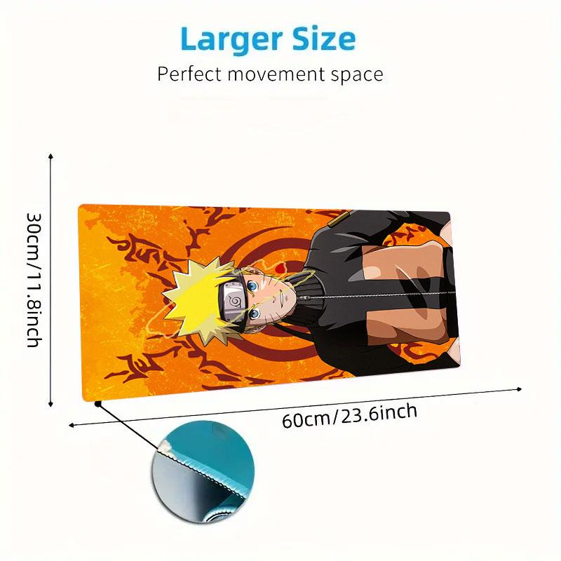 Naruto Uzumaki Mouse Pad, Large Gaming Desk Mat, Non-slip XXL Mousepad for Laptop & Tablet, Mini PC Playmat with Stitched Edges