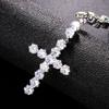 Rhinestones Cross Pendant Necklace Shiny Clavicle Chain  Jewelry Accessories