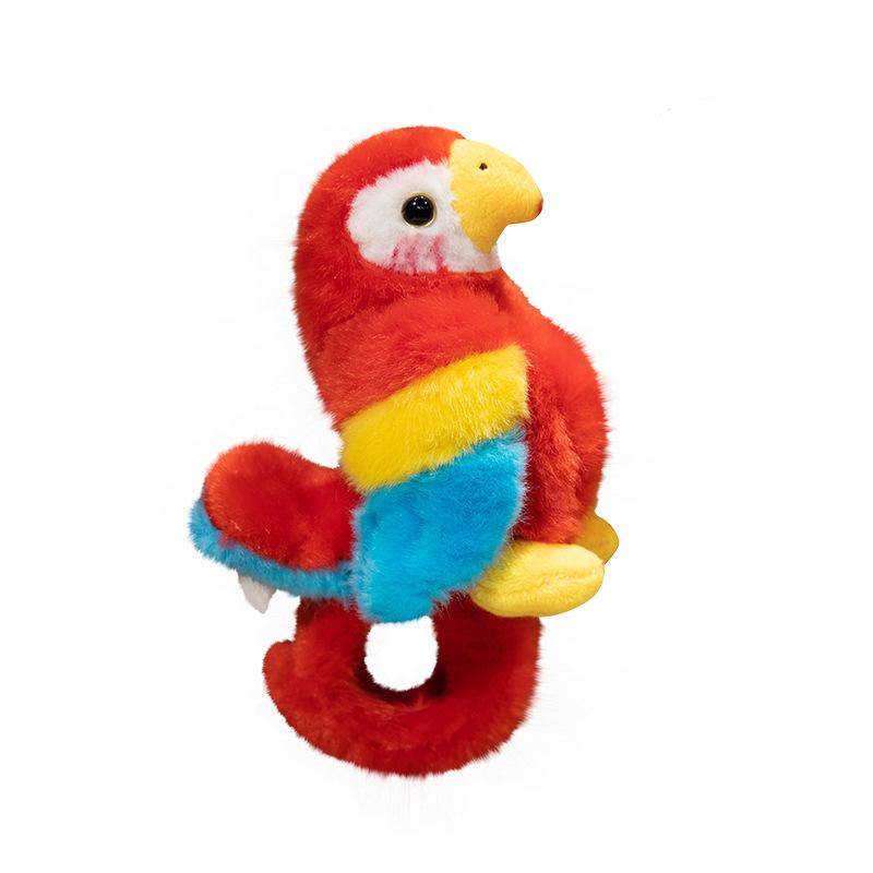 Zoo Pop Bracelet Plush Toy Set, Parrot Flamingo Red Panda Stuffed Animals, Kids Toys Gifts, Pop Wristbands