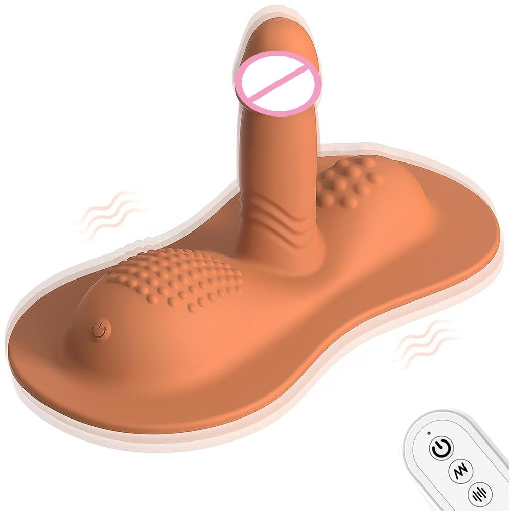 Remote Control Vibrator Dildo with 10 Vibrating Modes Big Sit and Ride Clit Anal G-Spot Double Stimulator Sex Toy for Women Men