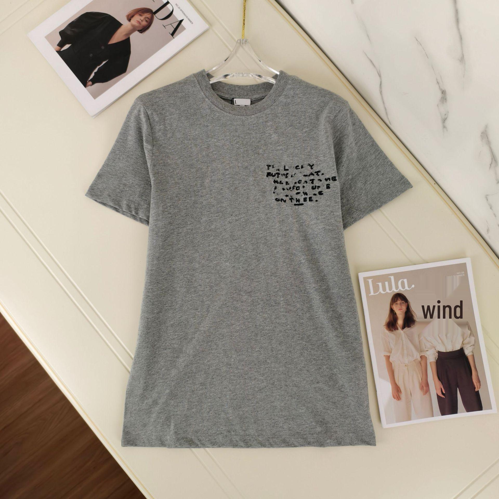 2026 Early Spring Luo Co-branded Cat Embroidery Unisex Trendy Short-Sleeve Top L