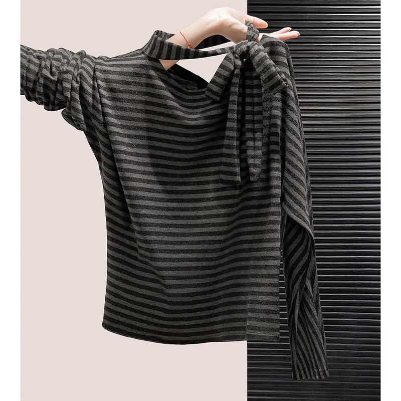 

Women s Batwing Sleeve Striped Long Sleeve Top L