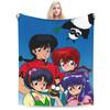Anime Ranma And Akane Tendo Blanket Flannel Textile Decor  Portable Ultra-Soft Throw Blankets for Bedding Office Rug Piece