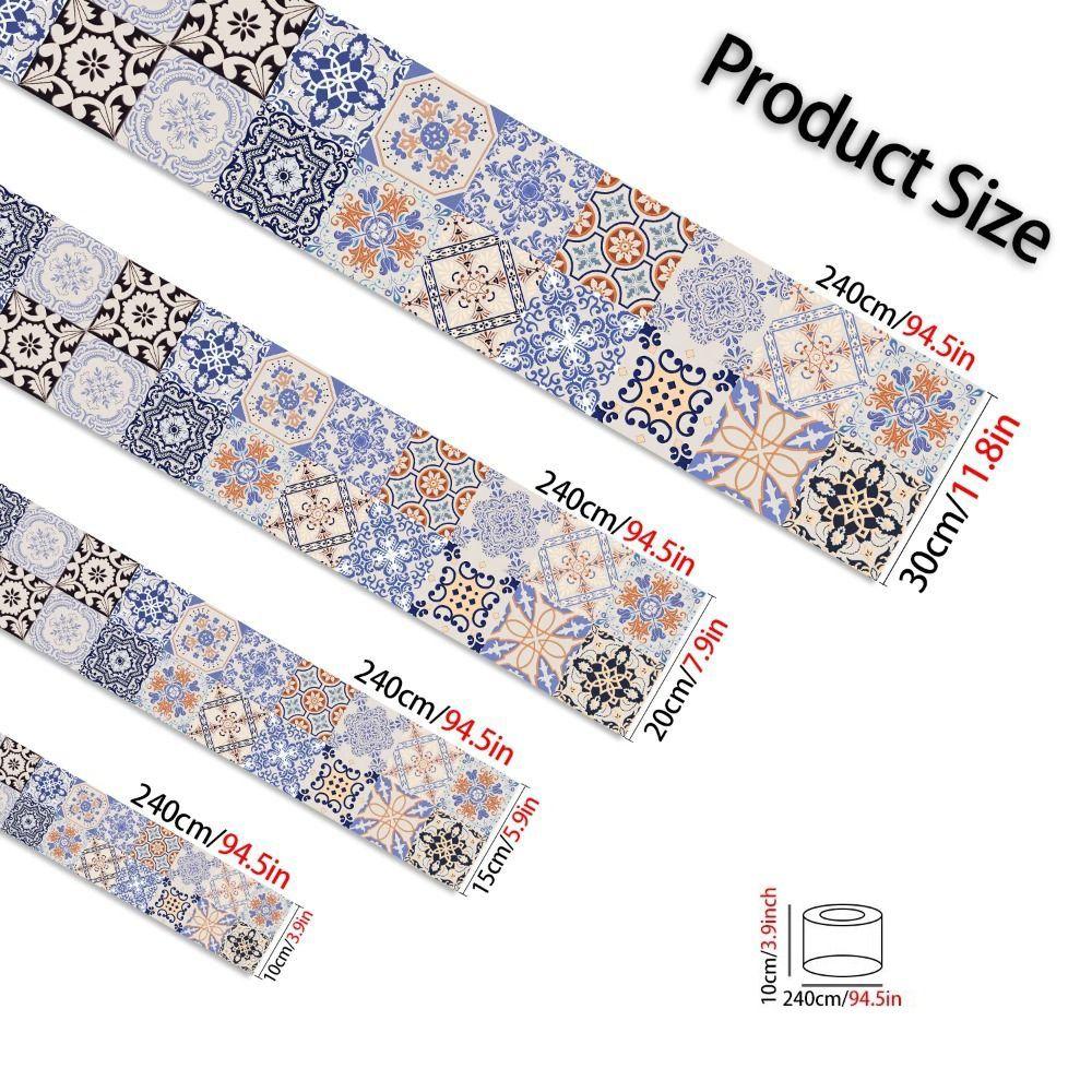 European Style Ceramic Wall Stickers Peel & Stick Waterproof Peel and Stick Tile Self-Adhesive Easy Install Tile Decals