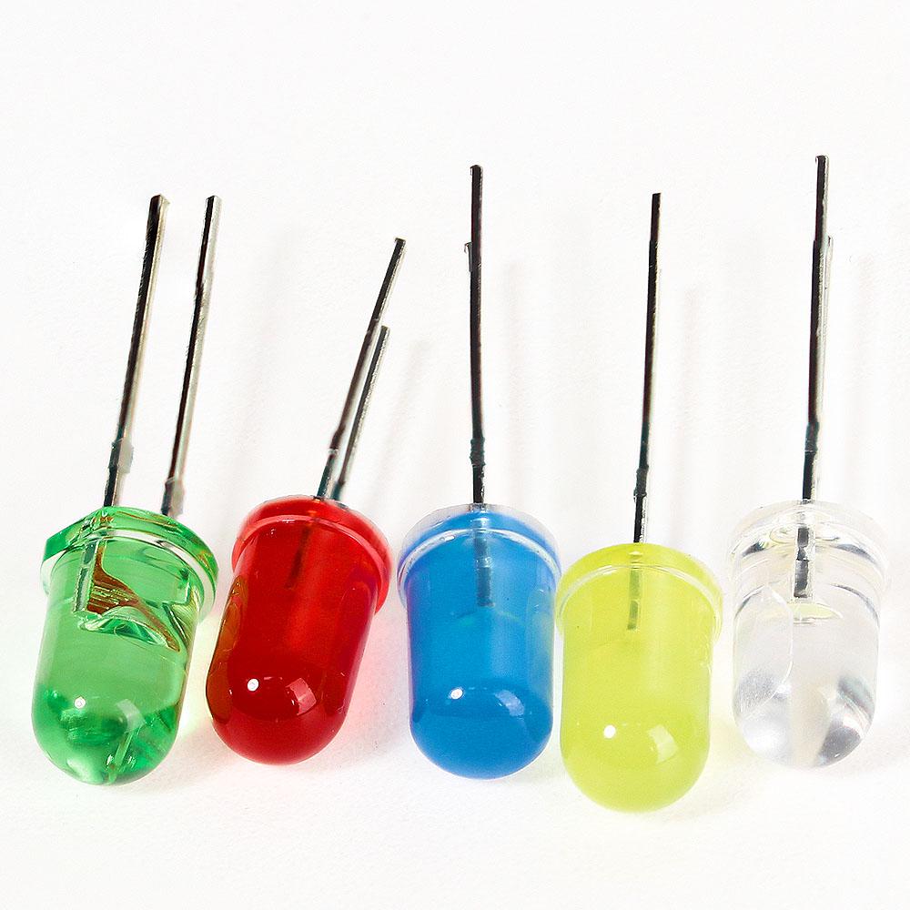 

100pcs/set 5MM LED Diodes Kit F5 LED Lights Emitting Diodes Assortment Set Kit Red Green Yellow Blue White diy Electronics set