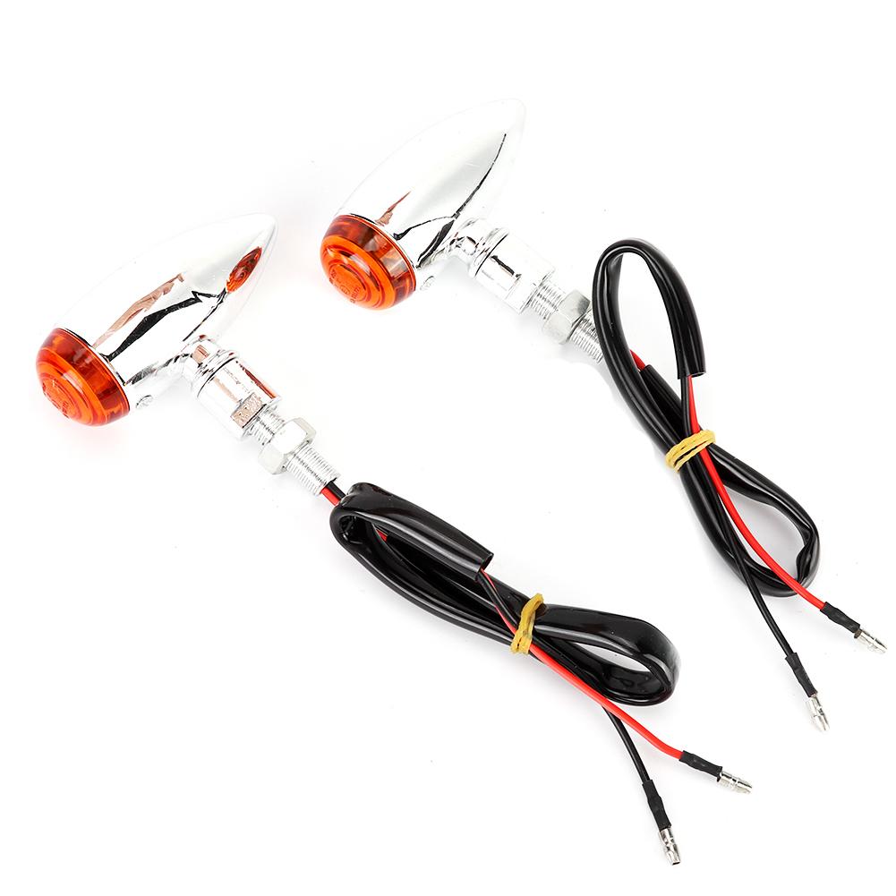2Pcs Motorcycle Bullet Turn Signal Lamp Indicator Light Modification AccessorySilver Yellow Cover