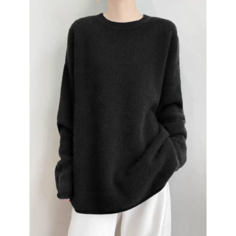 DIMANAF 2025 Autumn Winter Women Sweaters Pullover Tops Knitted Basic Tees Sweater Long Sleeve Loose Shirt