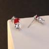 Christmas Santa Hat Earrings for Women Zircon Studded Holiday Gift Jewelry