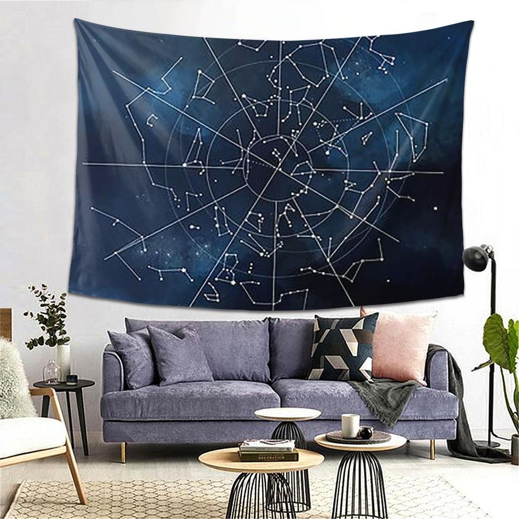 Zodiac Constellations Space Tapestry Decoration Art Aesthetic Tapestries for Living Room Bedroom Home Wall Cloth Wall Hanging