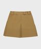 Helvesko A-Line Pleated A-Line Skirt (Beige)