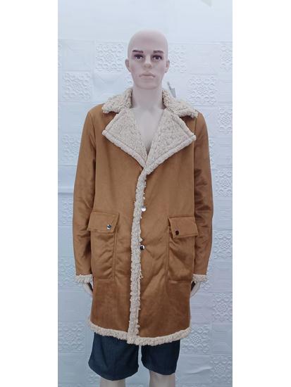 Men's European Style Faux Leather Shearling Coat - Autumn/Winter 2022