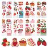 8 Korean Cartoon Strawberry Collage Stickers Can Be DIY Decorative Guka Hand Account Small Card Mobile Phone Case