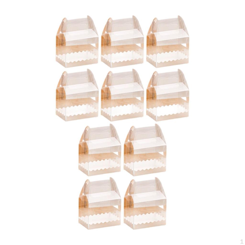 10 Pack Cake Boxes for Pastries And Cupcakes with Handle Outdoor Events
