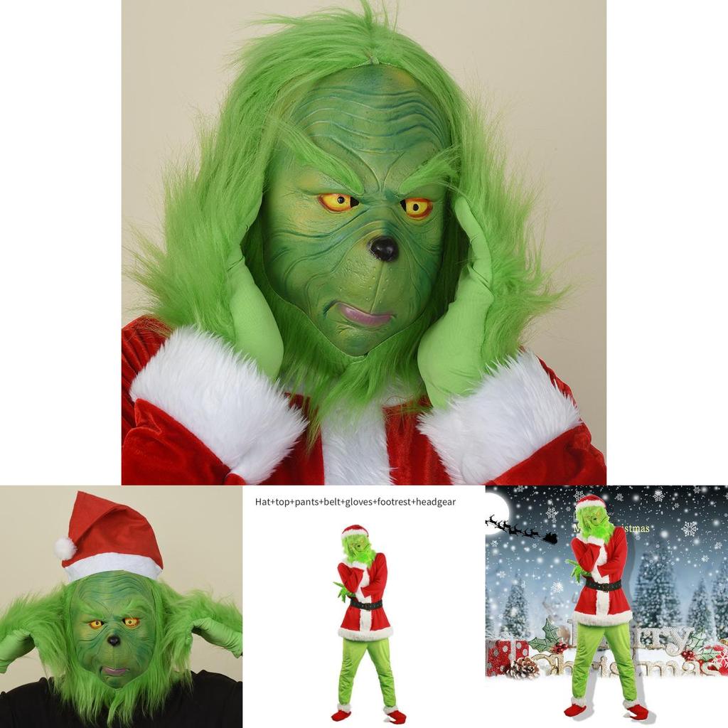 Halloween a Vánoce Grinch Ukradl Kristus Cosplay Kostým Doplňková Sada Pro Párty