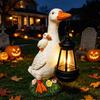 Decorative Yard Art with Lights Garden Duck Statue Solar Lantern, Cute Mom And Baby Sculpture Powered Decoration Lamp, Waterproof Resin Light