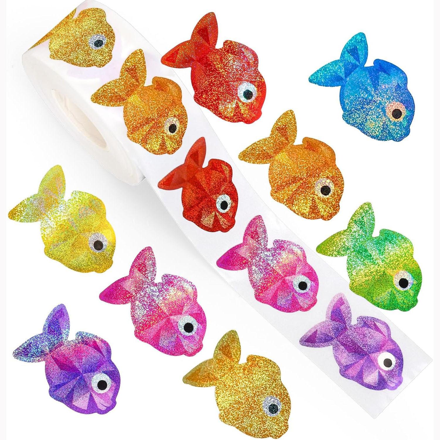 100-500Pcs High-Quality Laser High-Quality Colorful High-Quality Sea High-Quality Fish High-Quality Stickers High-Quality Party High-Quality
