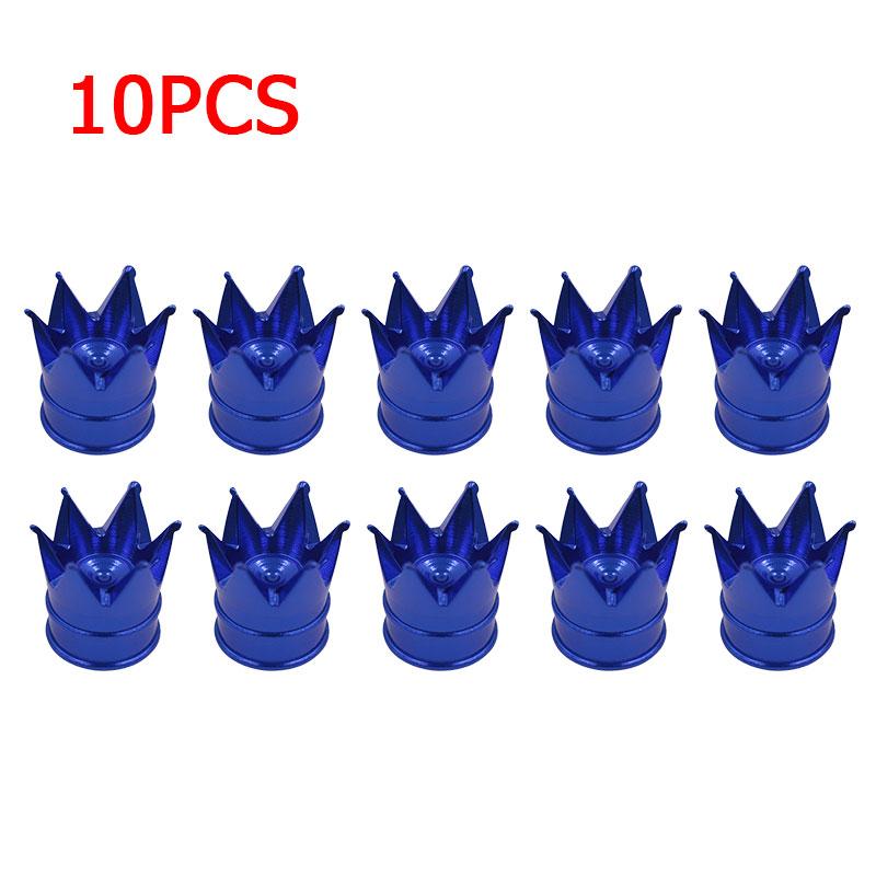 

10CS Crown Styling Tire Valve Caps Aluminum Car Motorcycle Bicycle Wheel Tyre Hub Caps Tire Valve Stem Cover Decor