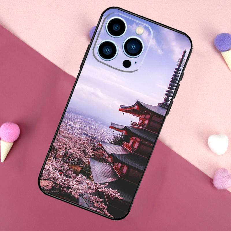 Japanese Temple Kyoto Phone Case For iPhone 17 16 Pro Max 17 Air 16E 13 12 Mini 14 15 Plus 11 Pro Max Back Cover