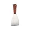 Three-Sided Beveled Stainless Steel Spatula with Wooden Handle - Ideal for Teppanyaki, Pancakes, and Cakes