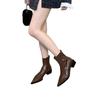 Women Pointed Ankle Boots Mid Heels Pointed Leather Sexy Chelsea Boots Trend Design Winter New Pumps Designer Short Botas Mujer