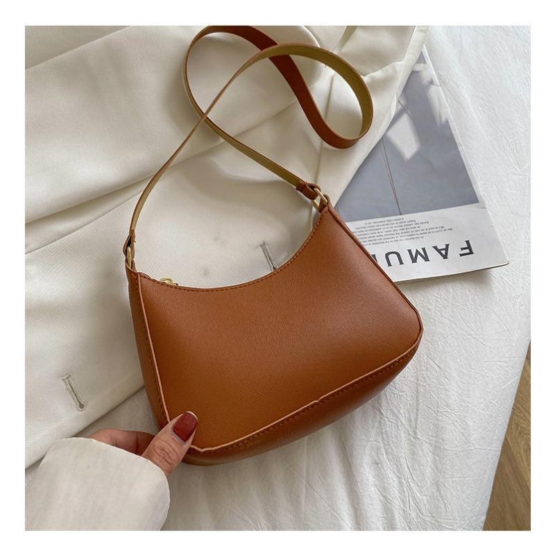 

Summer new bag women s fashion messenger bag simple underarm bag solid color messenger bag niche dumpling bag women коричневий