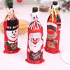 Christmas Wine Bottle Covers Snowman Elk Santa Claus Printed Champagne Bottle Ornaments Bags for New Year Table Decor Xmas Gifts