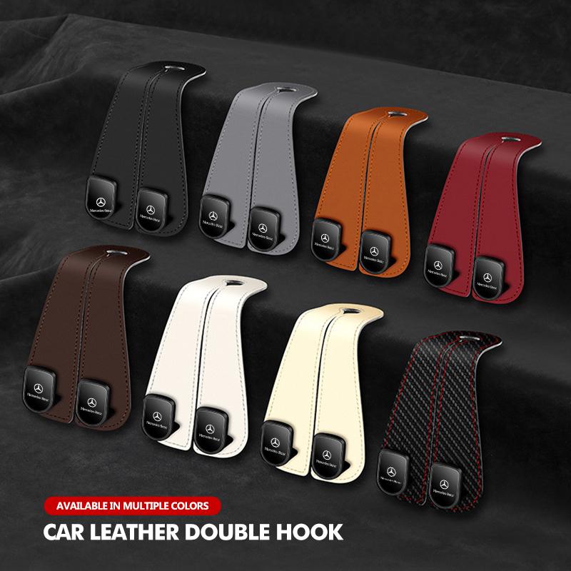 Car Seat Hook Headrest Hanger Two Head Seat Back Organizer Hook For Mercedes Benz C180 C300 W124 W176 W177 C200 C260 GLC CLE CLA LX1