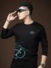 2025 Autumn New Men's Round Neck Long Sleeve T-Shirt Trendy Brand Letter Print Base Shirt Casual Top Tee for Men