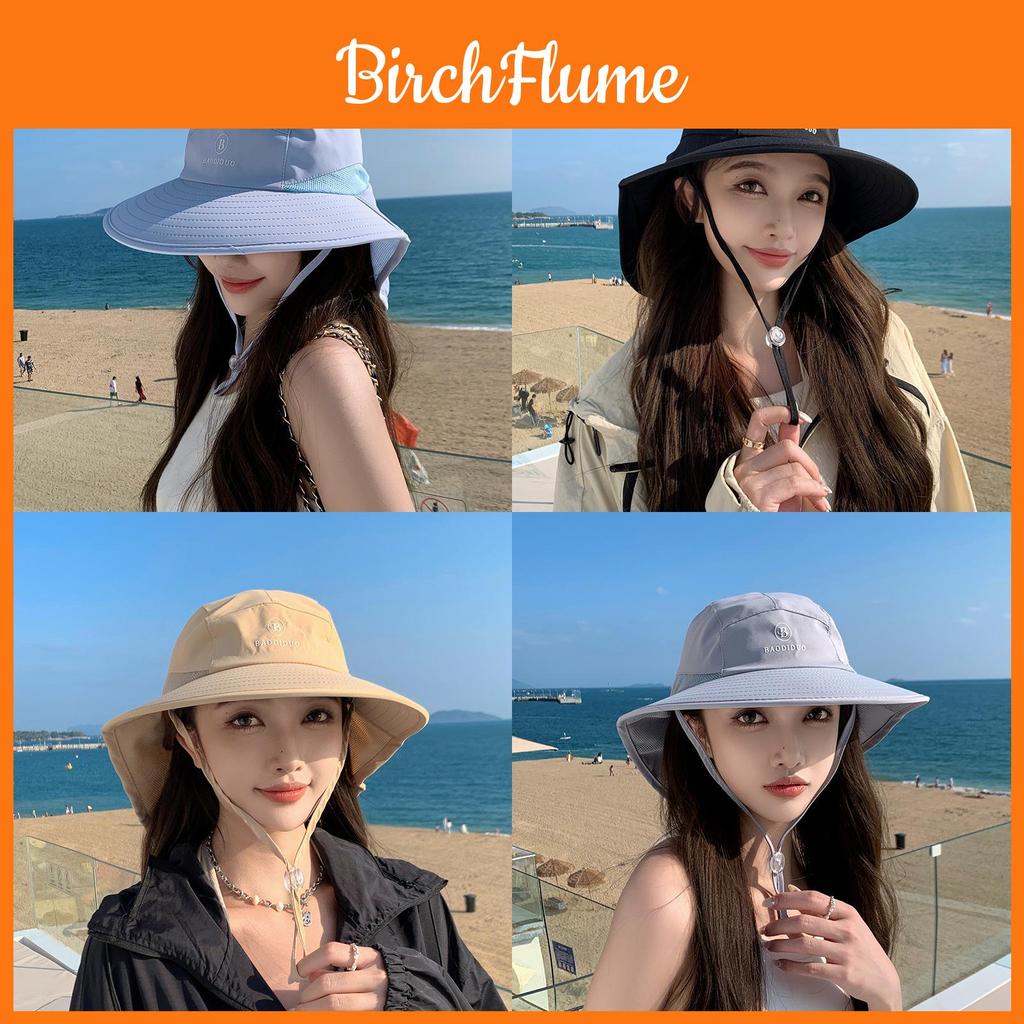 Summer Sun Protection Wide Brim Fisherman Hat With Breathable Polyester For Outdoor Activities