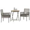Garden Bistro Set 3 Pcs Grey Poly Rattan
