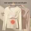 Women's Thermal Underwear Set with Padded Top, Fleece-Lined for Fall/Winter, Wool-Silk Blend