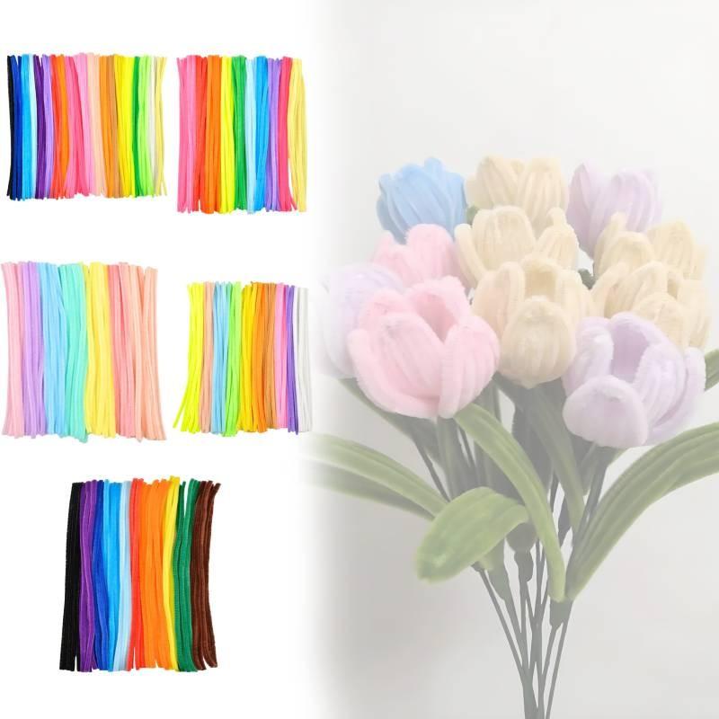 Plush Colored Twisting Rod Diy Simulation Strips Folding Rod Flowers Kid Toy