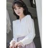 Small Fresh Long-sleeved Shirt for Women New Design with Ruffled Top Sweet and Loose