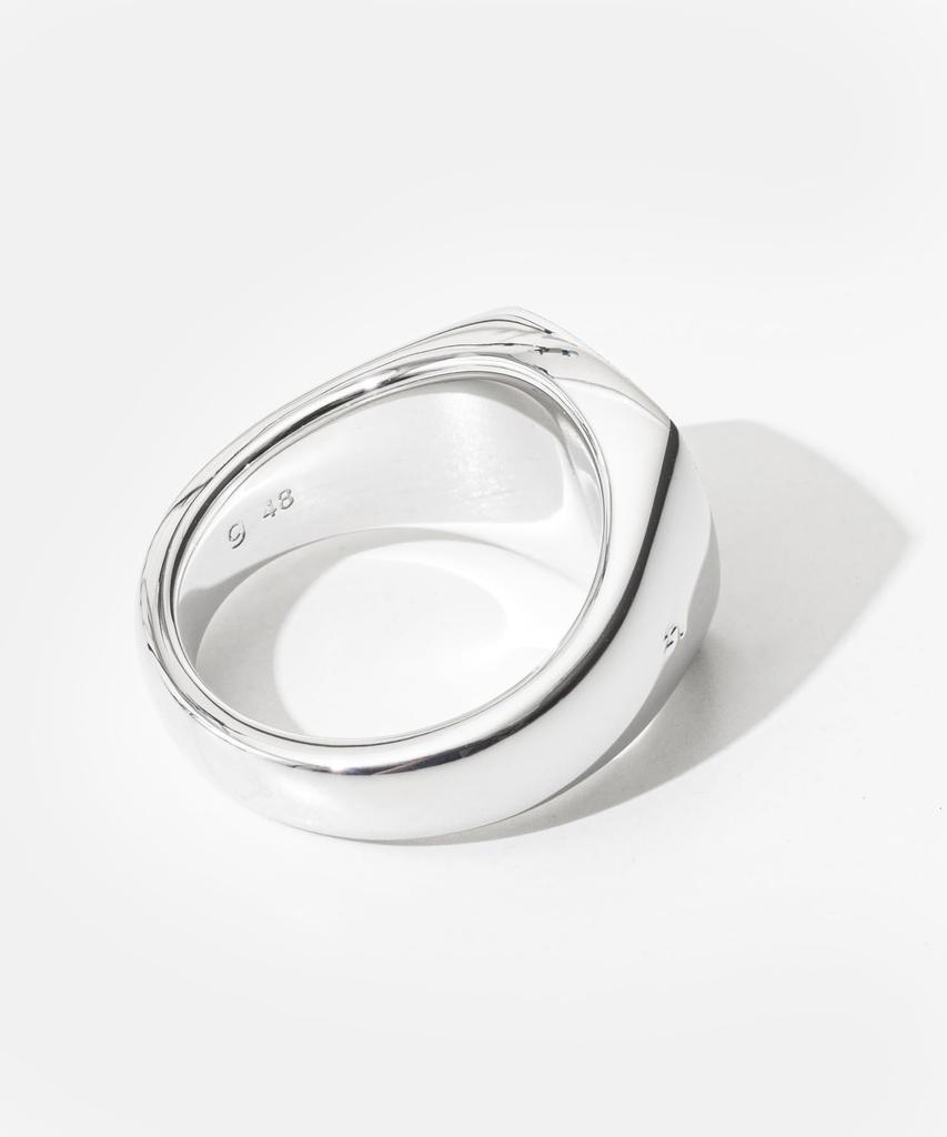Tom Wood Kay Ring Satin Ring Recycled Sterling Silver 925 Recycled White Rhodium Brand 52 Japanese Size 12 100568, / Plated, Silver, Size /