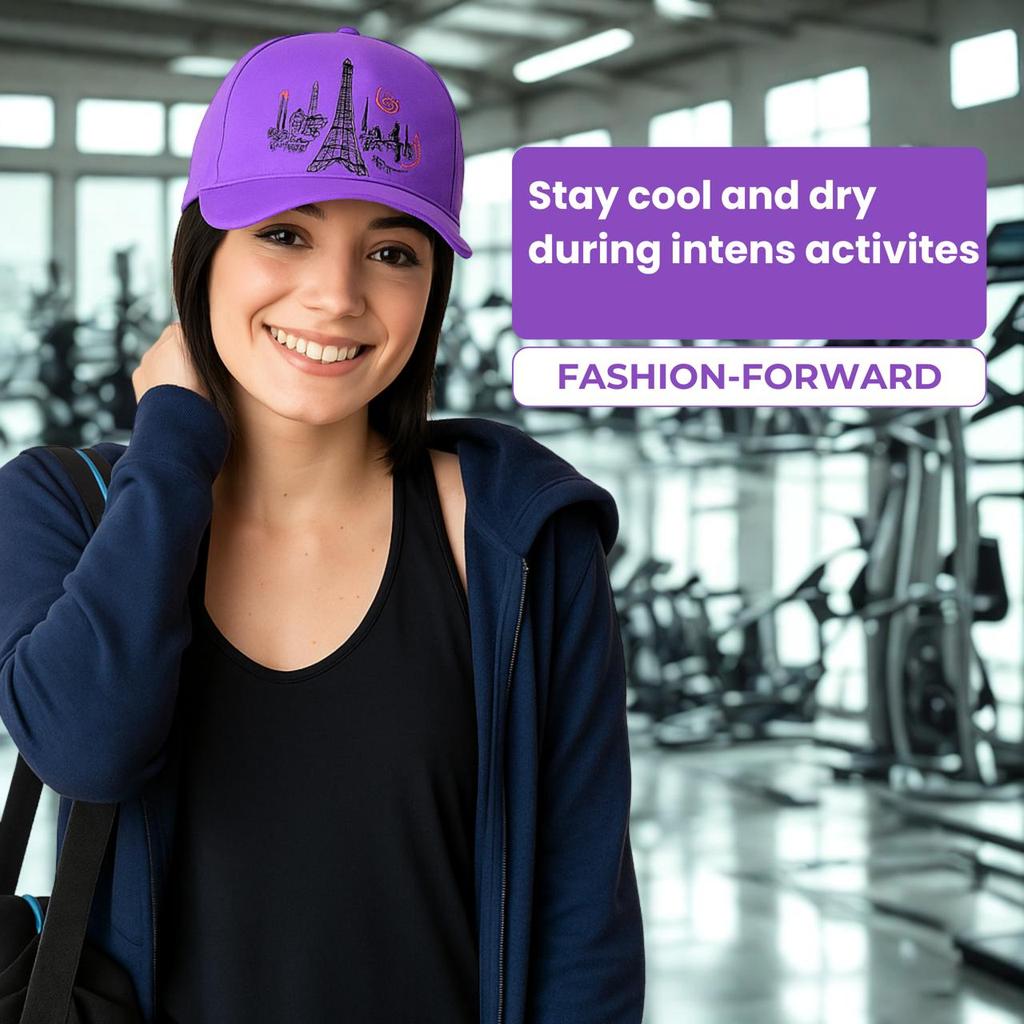 Yüksek Kaliteli Unisex Eiffel Vibe Şapka - Mor Sürüm Beyzbol Şapkası Yeni Renk Moda Ayarlanabilir Eğlence Şapkaları Erkek Kadın