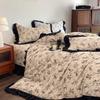 Korean Lace Floral Bedspread Set: Imitation Cotton, Single Dorm, 3-Piece