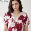 Vestaglia da Notte da Donna in Seta di Latte a Manica Corta con Scollo a V Lunga Ampia Sottile Loungewear Primavera Estate Abbigliamento per la Casa